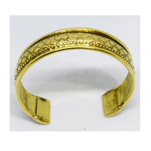 New Metal Cuff Bracelet <b>Gold</b> Plated Wide <b>Bangles</b> Brass Bracelets - Product Image 5