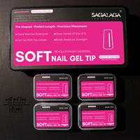 Gel souple et flexible à couverture complète, embouts longs à appliquer à la française, embouts d'extension carrés clairs pour poser les ongles, vente en gros