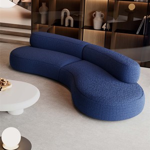 İtalyan tarzı kumaş bulut şeklinde kıvrımlı oturma odası koltuğu. Otel Resepsiyon Odası Özel Şekilli Sıkıştırılmış Kanepe Takımı - Product Image 4