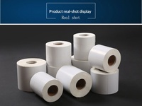 Rollos de Papel Térmico Recubiertos de Cobre, Etiquetas Autoadhesivas Plegables; Etiquetas de Código de Barras para Uso Logístico, Forma Cuadrada