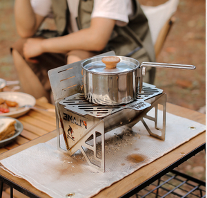 Parrilla de <span class=keywords><strong>Camping</strong></span> de Acero Inoxidable, Ultraligera, con Rejilla para Carbón, Desmontable y Plegable, para Uso en Exteriores - Product Image 5