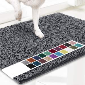 Alfombrilla de microfibra para puerta de perro para interiores y exteriores, alfombra de entrada de chenilla de secado rápido, absorbente antideslizante para verano e invierno, alfombra suave para mascotas - Product Image 1