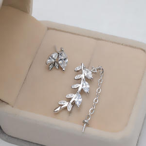 Pendientes Coreanos de Plata S925, Estilo Song Hye Kyo, Pequeños Pendientes de Doble Cuentas, Accesorios de Joyería DIY, Pendientes Colgantes de Moda 950 - Product Image 2