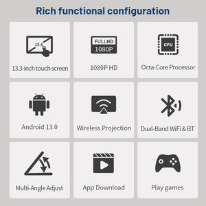 Écran de voiture Android 13,3 pouces 1080P avec caméra arrière, CarPlay, Android Auto, commande vocale, adapté à l'enregistrement en voiture, écran de voiture, moniteur Android pour appuie-tête - Product Image 6
