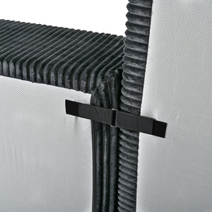 Sofá Seccional Convertible Moderno en Forma de U con Diseño Modular, Tapicería de Pana y Brazos Acolchados con Almohadas para Sala de Estar - Product Image 6