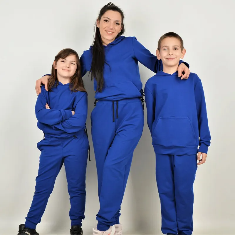 Organik pamuk eşleşen aile eşofman eşleştirme seti activewear anne ve kızı aile seti giysi aile eşleştirme kıyafetler