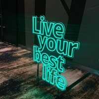 Lettres géantes 3D personnalisées « Joyeux Anniversaire » les plus vendues, adhésives amovibles, décorations de fête publicitaires temporaires, néon LED directionnel