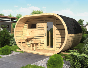 Ngoài Trời 6 người vân sam hình bầu dục vườn cabin glamping Pods carton khách sạn hiện đại gỗ rắn màu gỗ phòng tắm hơi truyền thống phòng tắm hơi - Product Image 4