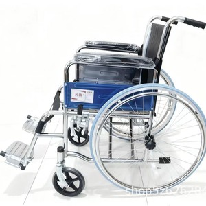 Silla de Ruedas Manual con Asiento de Cuero Electrochapado, Neumático Sólido, Freno en U, Resistente para Exportación y Uso Nacional - Product Image 3