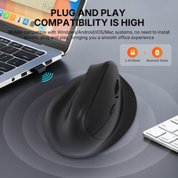 Souris de jeu ergonomique mini 2.4G + BT 5.2 sans fil double mode optique silencieuse programmable design vertical pour droitier