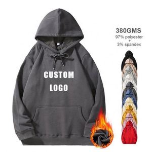 Sweat-shirts à capuche unisexes en coton 100% écologique, coupe classique, imprimés, chauds, pour l'hiver, en gros, grandes tailles - Product Image 3