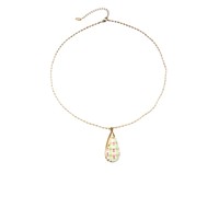 Collier en acier inoxydable tendance, pendentif goutte d'eau et fleur, chaîne de clavicule de luxe léger