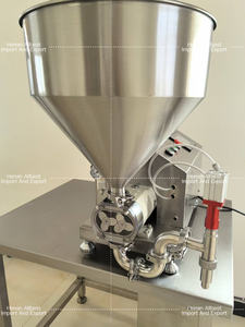 เครื่องบรรจุเค้กอัตโนมัติแบบตั้งโต๊ะ เครื่องหยอดเค้กแบบโรเตอร์ปั๊ม เครื่องบรรจุซอสสำหรับใช้ในร้านเบเกอรี่ - Product Image 5