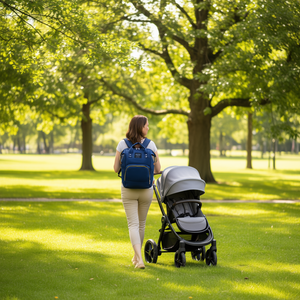 Myrva Diaper Bag <b>Backpack</b> <b>Large</b> Capacity Polyester Material Blue Design For Moms All Seasons - Product Image 2