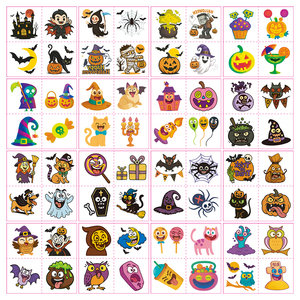 สติกเกอร์ลายการ์ตูนฮาโลวีนปลอดภัย ไร้สารพิษ สำหรับเด็ก ของชำร่วยงานปาร์ตี้ เป็นมิตรกับสิ่งแวดล้อม ปลอดภัยต่อผิวหนัง ศิลปะบนเรือนร่าง รอยสักชั่วคราว - Product Image 3