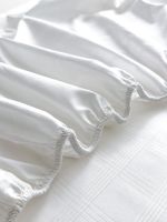 Drap de lit rayé en satin de coton blanc 40S qualité hôtelière, drap plat de luxe pour hôtel étoilé, ensembles de literie à rayures simples