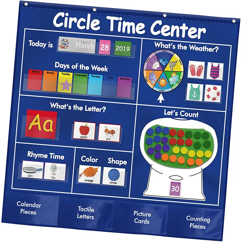 Kinderen Leren Speelgoed Herkennen Kleuren Educatief Grafiek Kalender Grafiek Interactieve Center Cirkel Tijd Center Letters Generieke