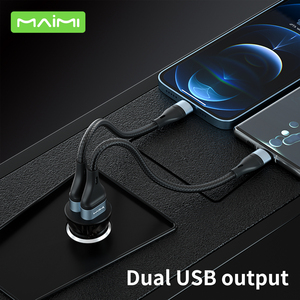 Chargeur de voiture mini transparent Maimi, double port USB, 5V 2.4A, adaptateur de charge rapide, prise universelle compacte pour voiture, pour smartphones - Product Image 4