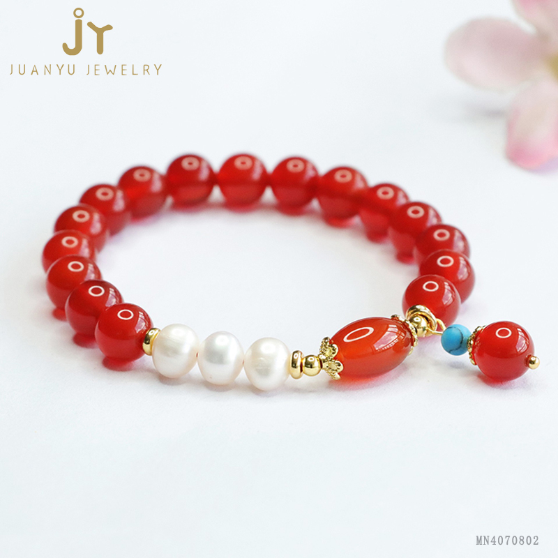 Fashion Jewelry Water Droplets Pink Agate