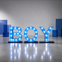 Lettres lumineuses géantes LED pour fête d'anniversaire, baby shower et décoration de mariage, lampe sur pied fonctionnant sur piles