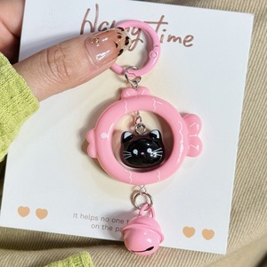 Porte-clés Chat, Petit Poisson, Pendentif Clochette Tridimensionnel Coloré, Sac Cadeau Original et Mignon pour Petite Amie, Couple, avec Accessoires - Product Image 5