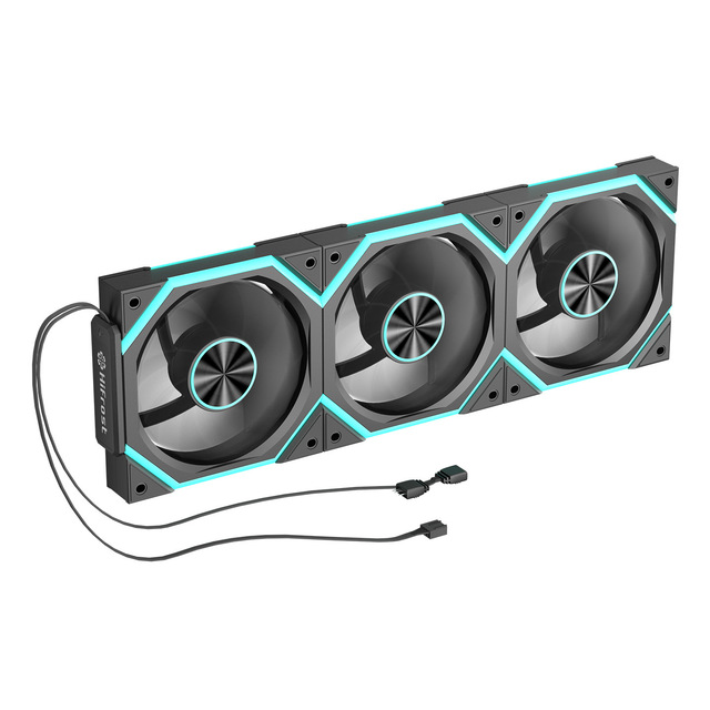 Frost Ice Chain Building Block Fan Wireless Splicing ARGB Aura Sync PWM Silent 12cm Fluid Bearing Computer Cooling Case Fan