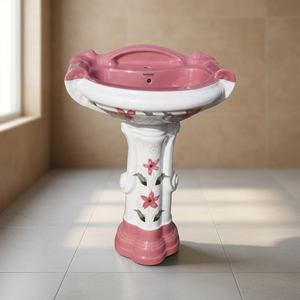 Sterling Vitrosa Blue Double Color Ceramic Full Pedestal Wash <b>Basin</b> Premium Designer Bathroom - Product Image 5