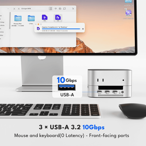 Base de Expansión para <span class=keywords><strong>Mac</strong></span> <span class=keywords><strong>Mini</strong></span> M4 M4 Pro, Hub de Expansión Dual M.2 NVMe SSD, 40 Gbps Thunderbolt 3 Tipo C, 8K DP, 10 Gbps USB 3.2, 65 W PD, en Stock - Product Image 2