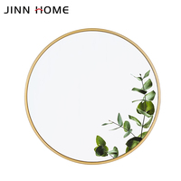 Miroirs muraux ronds en verre écologiques modernes de 30 cm, dorés, décoratifs pour anniversaire, de la marque Jinn Home