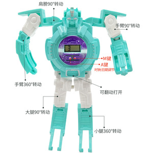 Reloj electrónico transformable, juguete robot para niños, reloj digital de plástico con función de almacenamiento, regalo unisex - Product Image 3