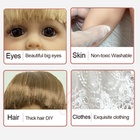 Muñecas de moda de vinilo realista de 16 pulgadas para niños, juguete para jugar DIY, pelo grueso, ojos grandes, regalo de cumpleaños, muñeca Reborn realista