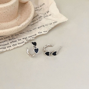 Yinruitai S925 Sterling <b>Silver</b> Heart <b>Stud</b> Earrings For Women Everyday Wear Elegant Design - Product Image 4