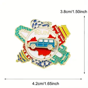 Broche conmemorativo de la atracción turística de Beijing, medalla, nido de pájaro de Tiananmen, cubo de agua, emblema del templo, accesorios - Product Image 4