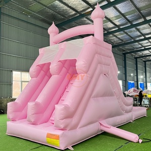 Castillo Inflable Pastel <span class=keywords><strong>con</strong></span> Tobogán, Castillo Inflable Princesa <span class=keywords><strong>Rosa</strong></span> para Niñas, Tobogán Doble <span class=keywords><strong>con</strong></span> Deslizamiento en Seco/Húmedo, Hpfburg - Product Image 3