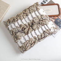 MUJU B395 Chouchous pour cheveux 15 cm en tissu à imprimé floral, grands et volumineux, pour queues de cheval, avec carte logo personnalisée