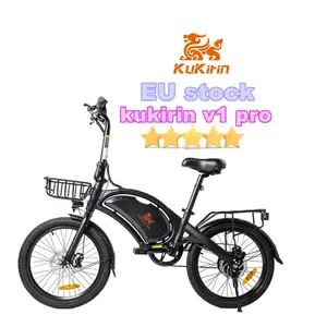 批发商kukirin V1PRO胖轮胎折叠350w 48v电动自行车胖自行车ebike最大速度电动自行车大胖成年男子