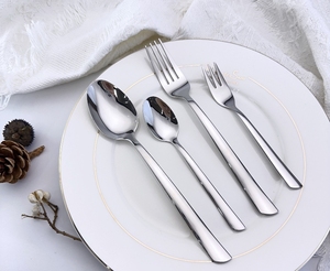 Bán buôn 201 bạc Thép không gỉ Nhà dao kéo nhà hàng thiết kế đơn giản thiết lập dao kéo Spoon Fork Knife Flatware <span class=keywords><strong>Set</strong></span> cho khách sạn - Product Image 2