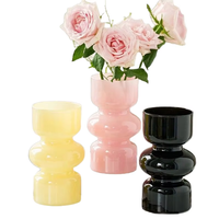 Vase hydroponique en verre teinté artisanal, écologique et haut de gamme, élégante décoration de table pour salon