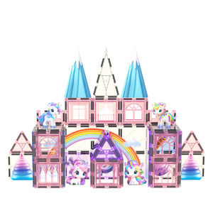 Ensemble <span class=keywords><strong>de</strong></span> jouets éducatifs 3D STEM tendance 2026, blocs <span class=keywords><strong>de</strong></span> <span class=keywords><strong>construction</strong></span> magnétiques magiques, tuiles magnétiques pour enfants, ensemble licorne - Product Image 2