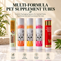 Tube d'emballage personnalisé en aluminium et plastique pour suppléments pour animaux de compagnie, avec bouchon à vis et finition UV, 12,7-35 mm
