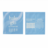 Bolsa Plana Personalizada con Acabado Mate, Material de Grado Alimenticio Termosellable, Sellado de Tres Lados con Zigzag para Bolas de Proteína de 9G