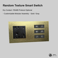 Prise intelligente Jekon Gray à texture aléatoire, contact sec/RS485, modulaire personnalisable, automatisation hôtelière et domestique