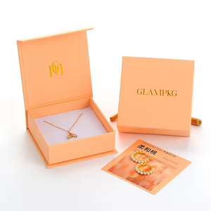 GLAMPKG Magnet Boxes <b>Orange</b> Magnetic Closure Jewellery Gift <b>Paper</b> Box Luxury Folding Magnetic Jewelry Packaging Box - Product Image 3