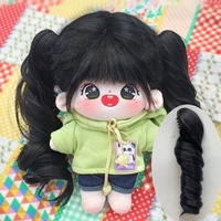 Habillage de poupée multicolore Poupée femme Perruque longue et bouclée tresse avec clip Cadeau de fille doux et coloré Collection de poupées Jouets