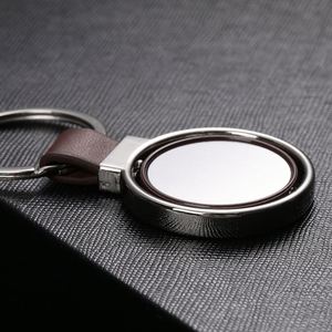 Porte-clés Souvenir Rotatif en Métal Léger, Forme Irrégulière Double Face, Support de Clés de Luxe pour Sublimation - Product Image 4