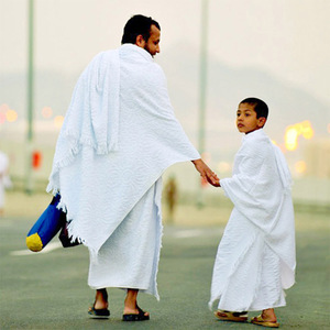 Directo de fábrica de microfibra de secado rápido Hajj y Umrah Ihram juego de toallas patrón a cuadros Toalla de baño <span class=keywords><strong>Sess</strong></span> para Umrah - Product Image 2