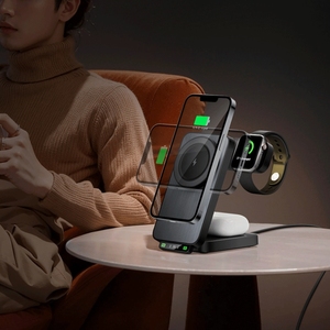 Adjustable 15W 4 in 1 Multifunction Wireless Charger <strong>Stand</strong> with Led Nightlight Magnetic Wireless Charger Station for <strong>iphone</strong> Airp - Product Image 4
