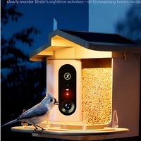Mangeoire à oiseaux intelligente alimentée par l'IA avec caméra HD 4K, solaire sans fil, pour extérieur, avec identification automatique des espèces et détection de nourriture, pour jardin