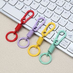 Rebound Ring Keychain Zinc Alloy Finger Ring Elastic Keychain Mountaineering <b>Carabiner</b> <b>Keyring</b> - Product Image 1