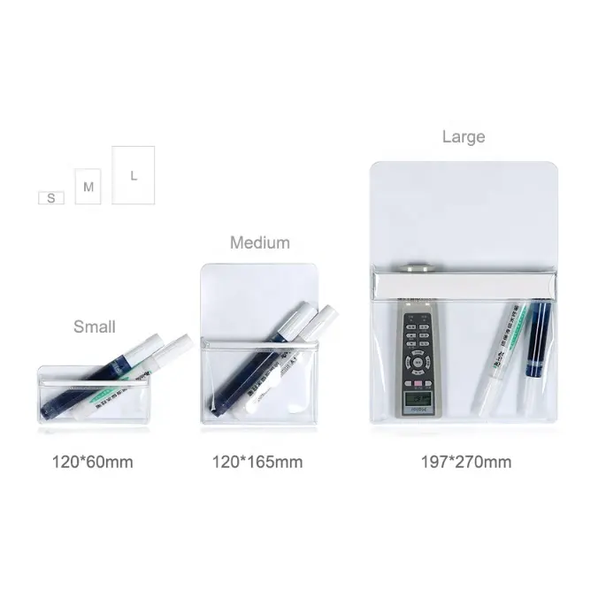 Flexibele Magnetische Tas Pvc Pocket Droge Wissen Magnetische Whiteboard Marker Pen Houders Voor Koelkast